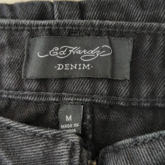 Ed Hardy Black Denim Mini Skirt - Picture 6 of 10